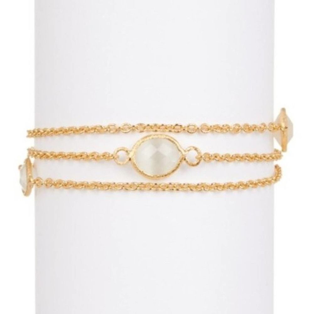 RIVKA FRIEDMAN 18K Gold Clad Multiple Row Bracelet 